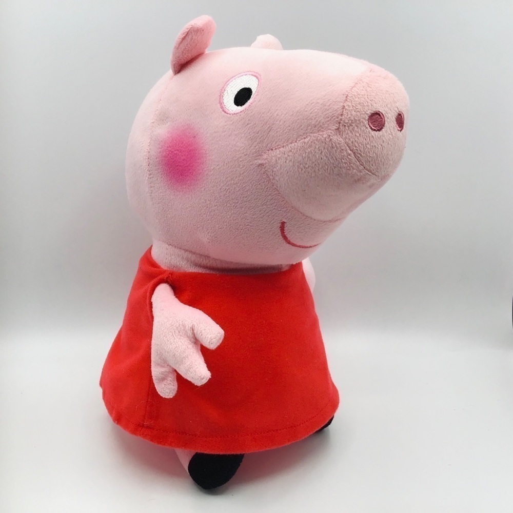PEPPA Pig 12” Plush Toy Doll Stuffed Animal Toy Cartoon Pink Red Dress
